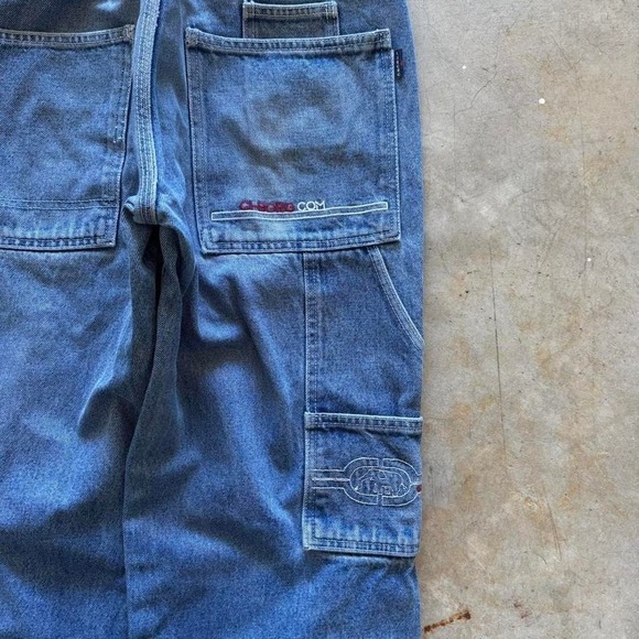 Baggy Cyborg Carpenter Wide Leg Jnco Styl Denim Y2k Vintage Jeans - 28" - Picture 3 of 8